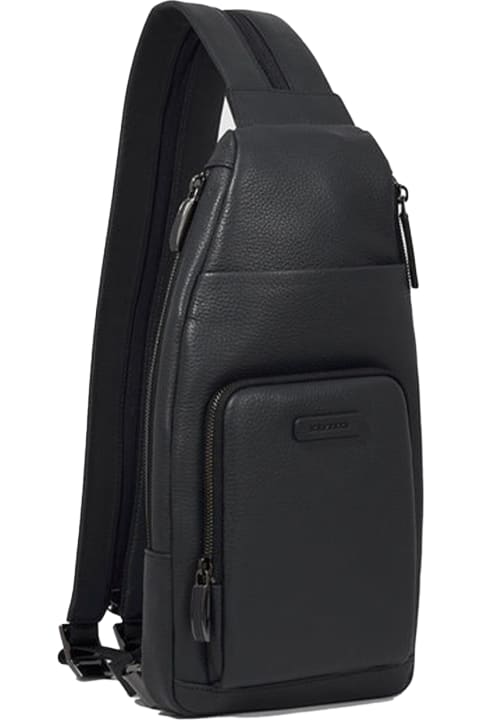 メンズ ベルトバッグ Piquadro Shoulder Bag For Ipad Mini, Portable As A Backpack