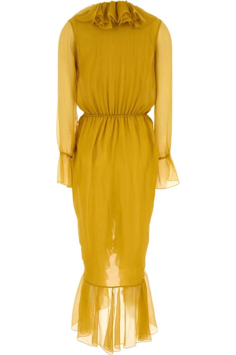 Saint Laurent for Women Saint Laurent Yellow Crepe Dress