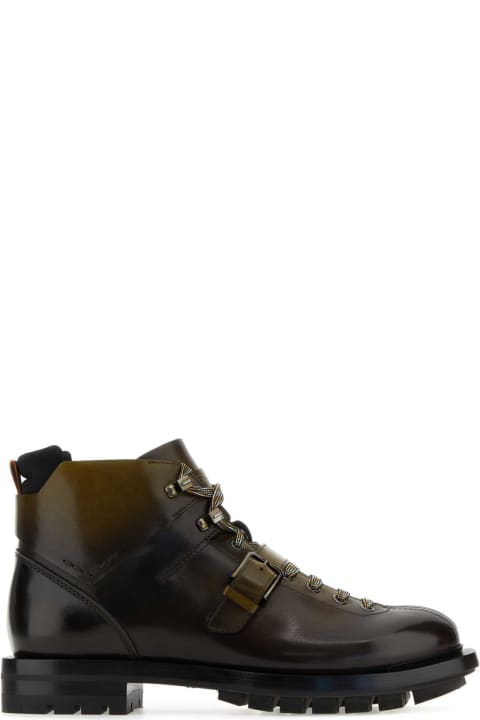 メンズ新着アイテム Santoni Multicolor Leather Ankle Boots