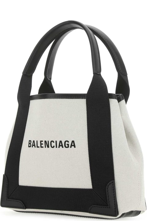 Balenciaga Bags for Women Balenciaga Two-tone Canvas Small Cobas Navy Handbag