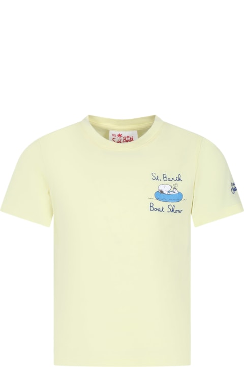 MC2 Saint Barth T-Shirts & Polo Shirts for Boys MC2 Saint Barth Yellow T-shirt For Kids With Snoopy Print