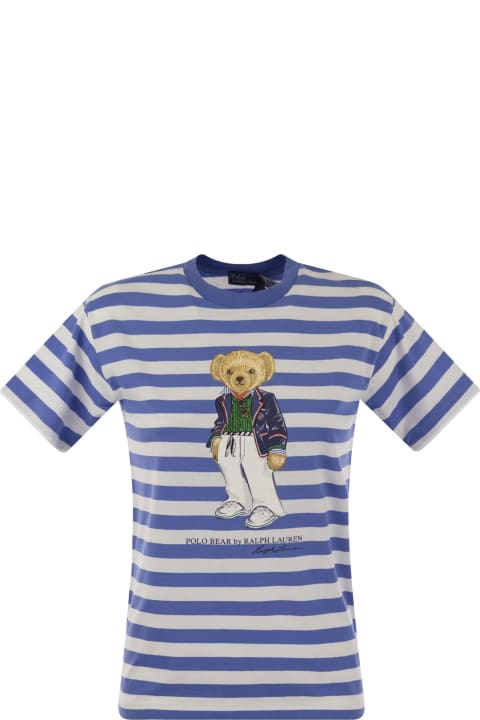 Ralph Lauren for Women Ralph Lauren Polo Bear Striped Cotton T-shirt