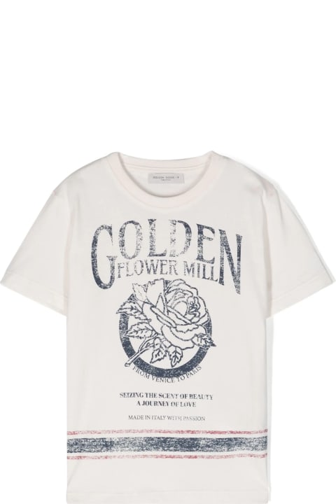 Golden Goose for Boys Golden Goose Golden Goose Kids T-shirts And Polos White