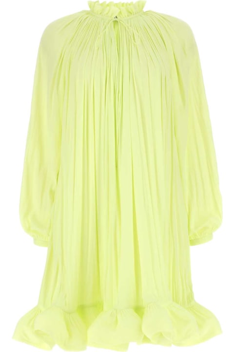 Fashion for Women Lanvin Fluo Yellow Charmeuse Mini Dress
