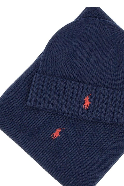 Homeware Polo Ralph Lauren Pony-motif Scarf And Beanie Set