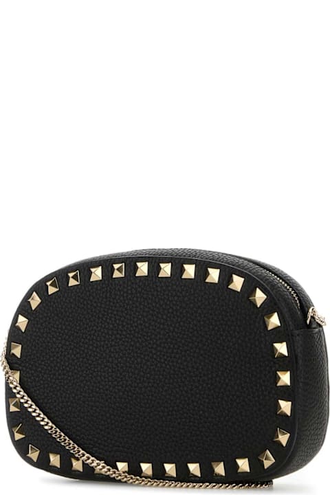 Valentino Garavani Black Leather Rockstud Crossbody Bag