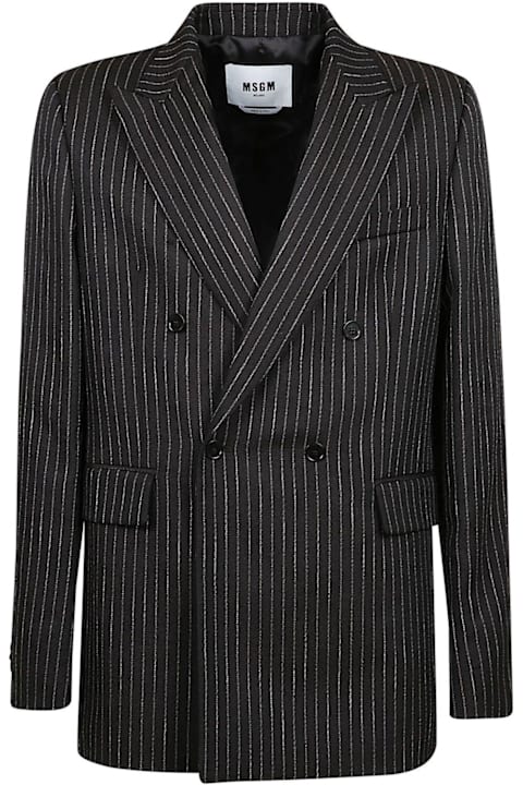 MSGM لـ Men MSGM Msgm Double-breasted Pinstriped Blazer