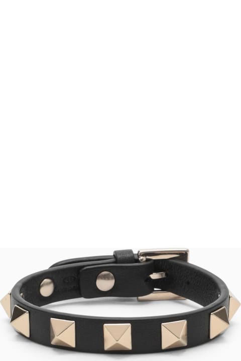 Valentino Garavani Accessories for Women Valentino Garavani Leather Bracelet With Gold Studs