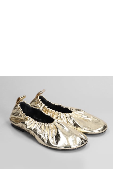 Jil Sander أحذية مسطحة لـ السيدات Jil Sander Gold Leather Ballerinas