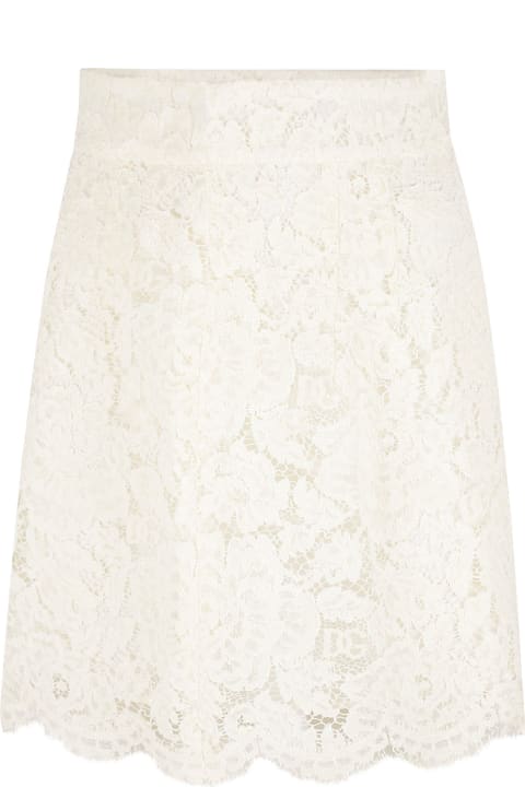 Floral Embroidered Perforated Skirt