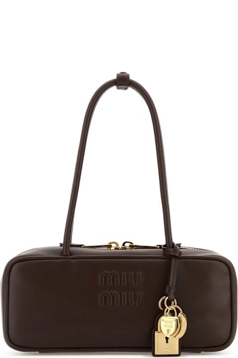 Miu Miu Chocolate Leather Shoulder Bag