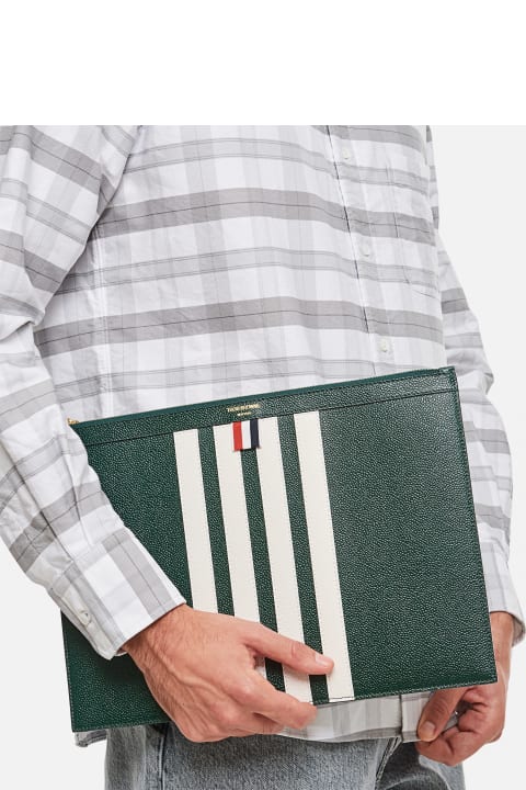 Bags Sale for Men Thom Browne Leather Medium Document Holder With 4bar