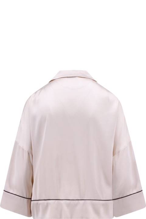 Topwear for Women Off-White Viscosa Pajama Shirt