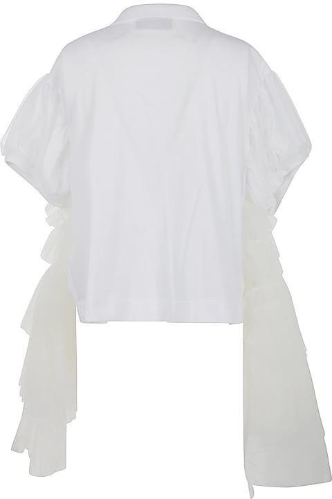 Fashion for Women Simone Rocha Puff Sleeve Tulle Frill Polo Shirt