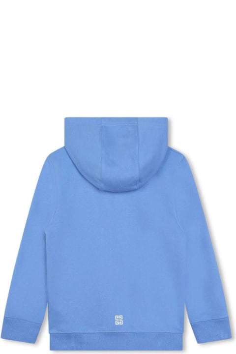 Fashion for Boys Givenchy Blue Hoodie With Contrasting Logo Lettering In Cotton Blend Boy