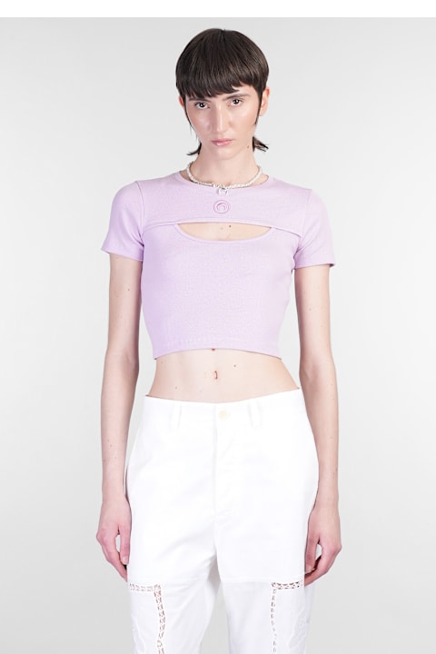 Marine Serre for Women Marine Serre T-shirt In Lilla Cotton