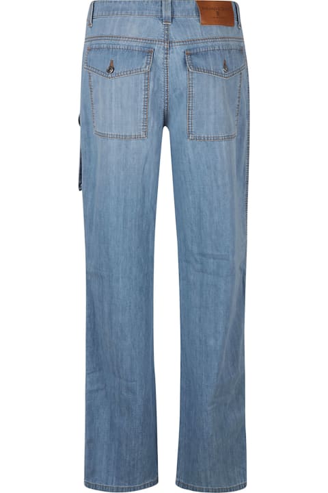 Jeans for Women Ermanno Scervino Blue Denim Cargo Jeans