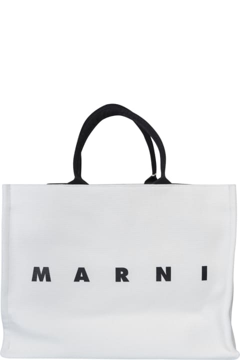 Totes for Men Marni Top Handle Logo Shopper Bag