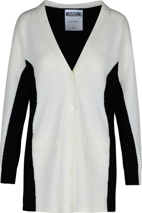 Moschino Sweaters for Women Moschino White Virgin Wool Cardigan