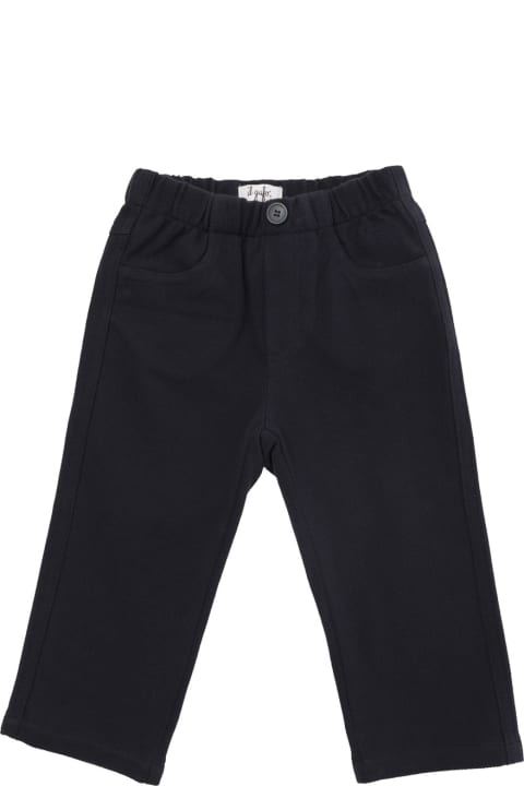 Il Gufo Bottoms for Baby Boys Il Gufo Blue Pants With Elastic Waistband In Denim Baby