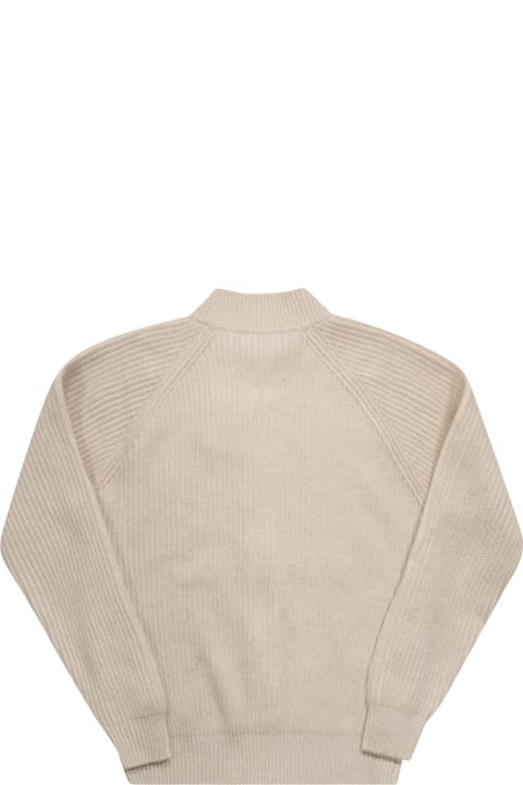 Brunello Cucinelli لـ Kids Brunello Cucinelli Vanisé Ribbed Cashmere Turtleneck Cardigan With Zip