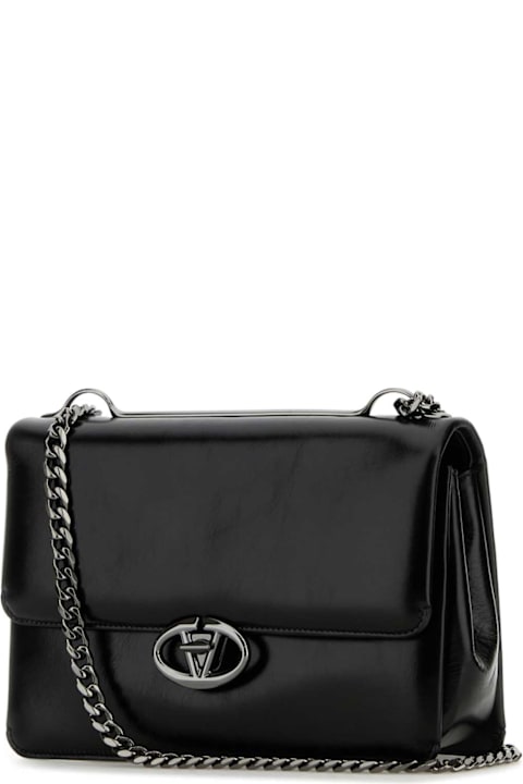 Homeware Valentino Garavani Black Leather Medium Vlogo Shoulder Bag