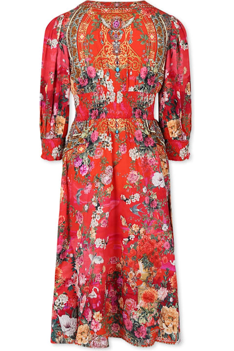Homeware Camilla Red Dress For Girl With Floral Print