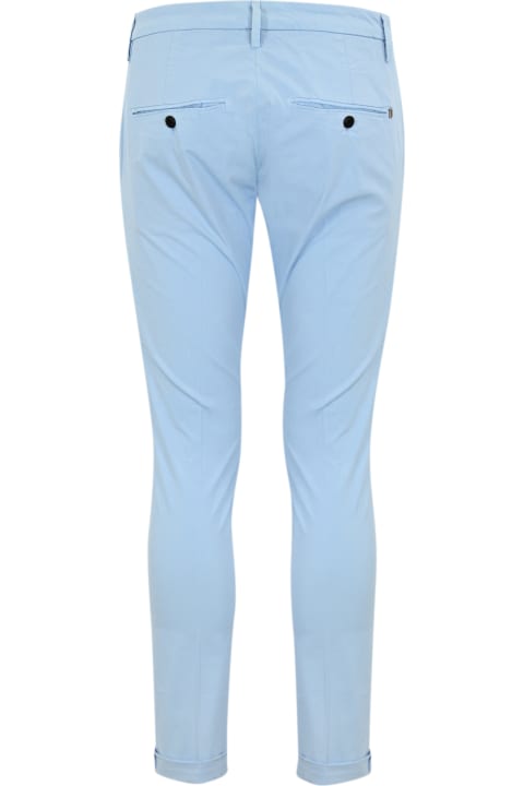 Clothing for Men Dondup Gaubert Trousers In Light Blue Poplin