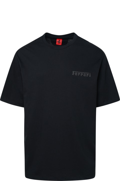Ferrari Clothing for Men Ferrari Black Cotton T-shirt