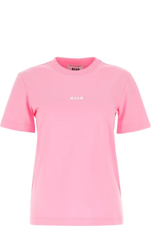 MSGM الملابس لـ السيدات MSGM Pink Cotton T-shirt
