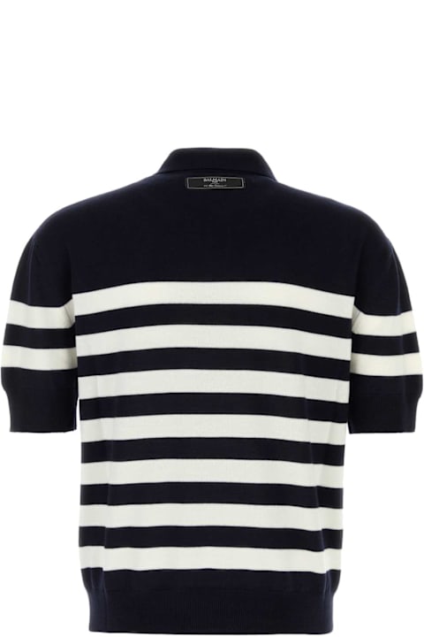 Topwear for Men Balmain Embroidered Wool Polo Shirt