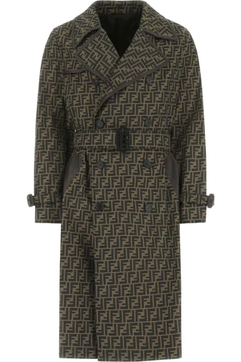 Fendi Coats & Jackets for Men Fendi Embroidered Trench Coat