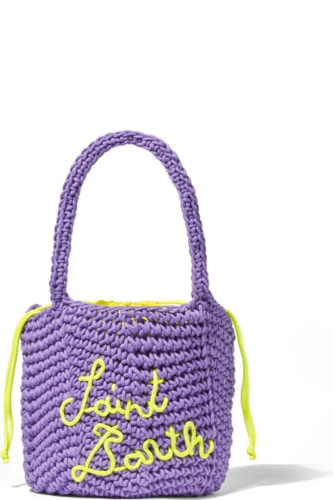 メンズ トートバッグ MC2 Saint Barth Rope Violet Crochet Shoulder Bag