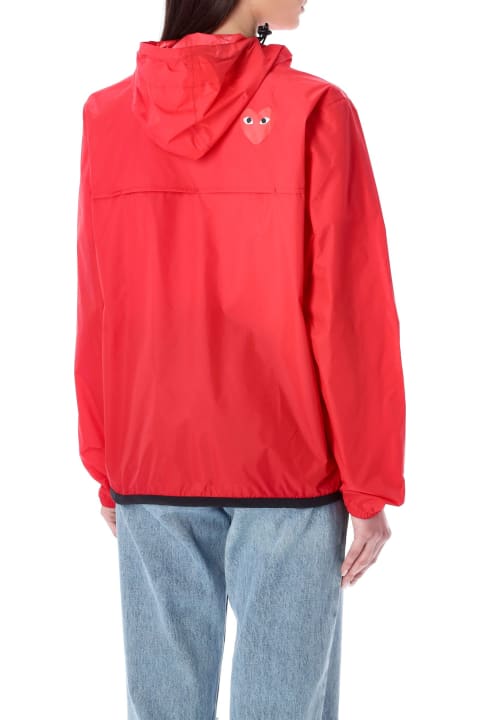 Comme des Garçons Play Coats & Jackets for Men Comme des Garçons Play Waterproof Zip Jacket With Hood