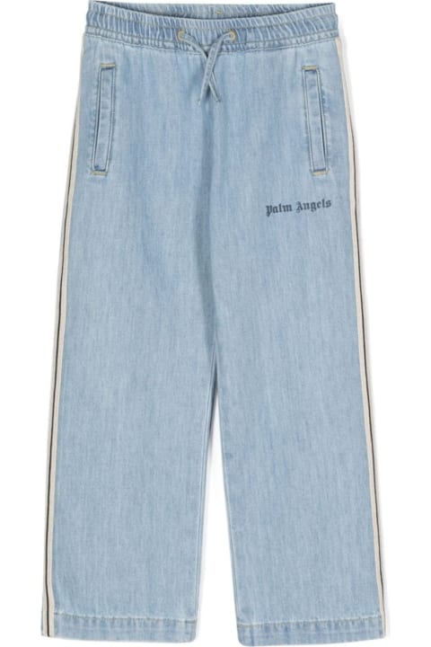 Palm Angels for Kids Palm Angels Light Blue Jeans With Drawstring In Cotton Boy