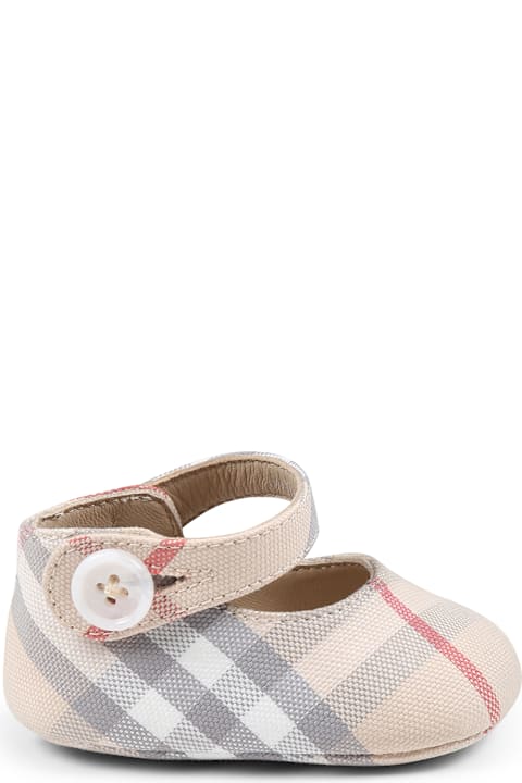 Homeware Burberry Beige Mary Jane Ballet Flats For Baby Girl Vintage Check