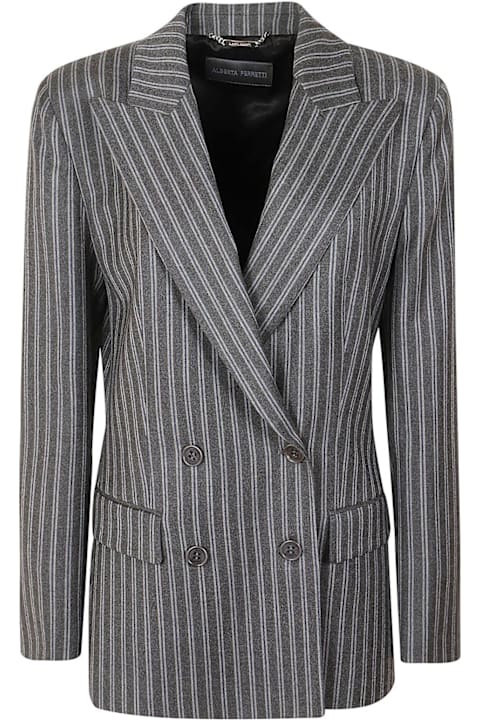 Alberta Ferretti Coats & Jackets for Women Alberta Ferretti Striped Double-breasted Blazer Alberta Ferretti