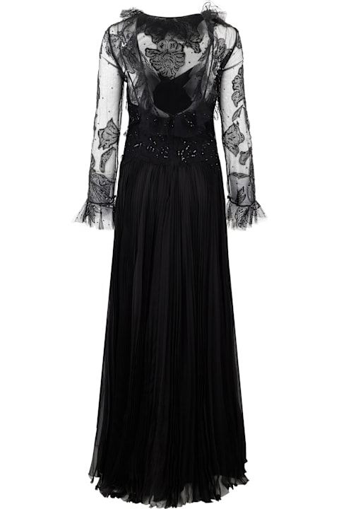 Homeware Valentino Garavani Elegant Long Dress In Black With Lace