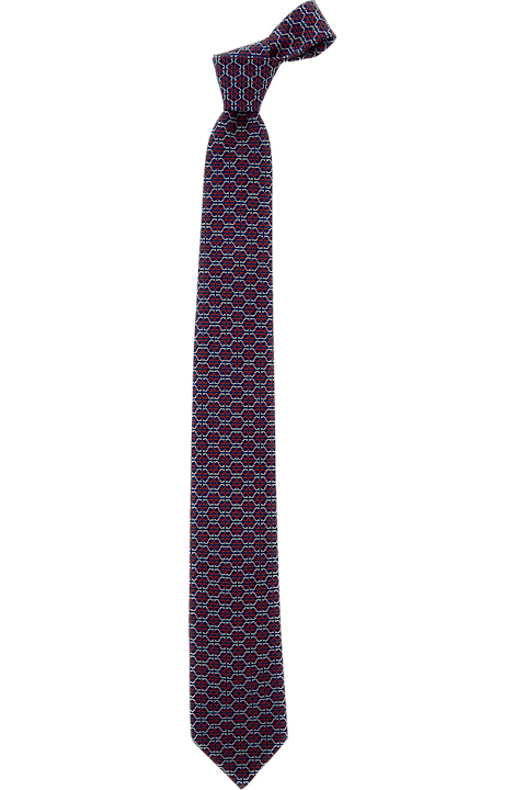Ferragamo for Men Ferragamo Multicolor Tie With All-over Print In Silk Man