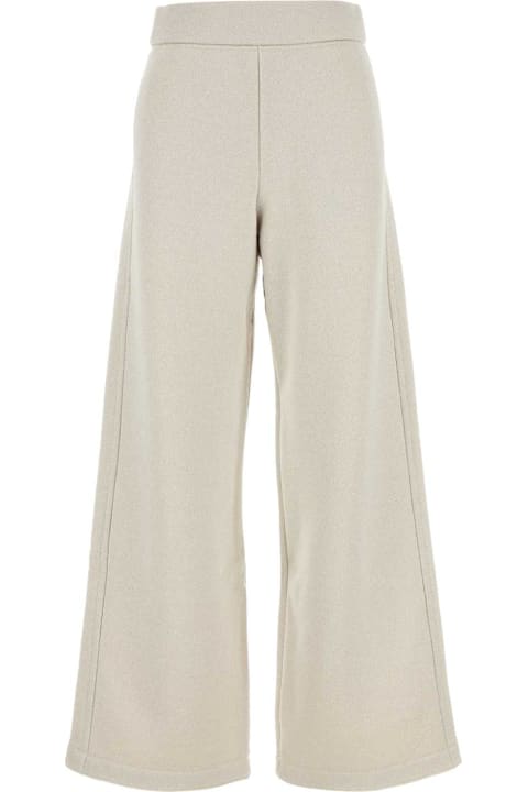 Max Mara for Women Max Mara Light Grey Cotton Blend Messico Wide-leg Pant