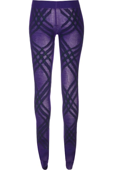 Burberry Pants & Shorts for Women Burberry Purple Tartan Tights