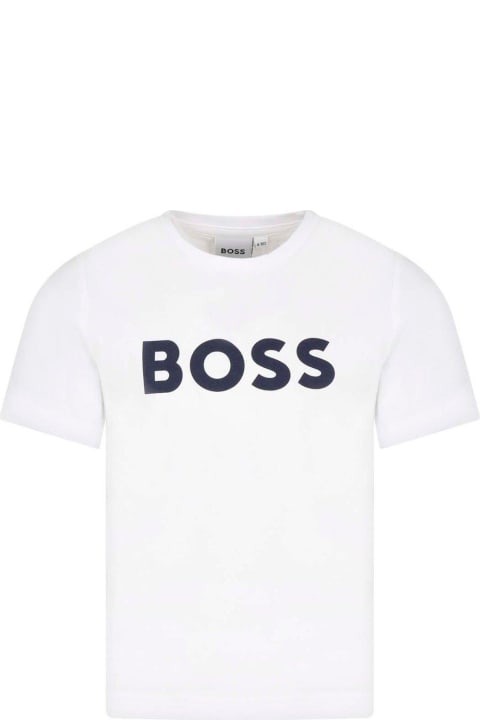 Sale for Kids Hugo Boss Logo Printed Crewneck T-shirt