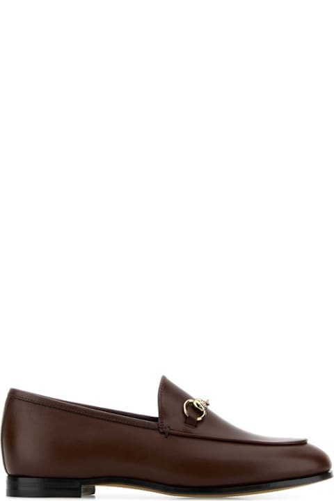 Gucci Chocolate Leather Gucci Jordaan Loafers