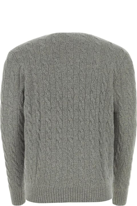 Ralph Lauren سترات لـ القسم الرجالي Ralph Lauren Grey Wool Blend Sweater