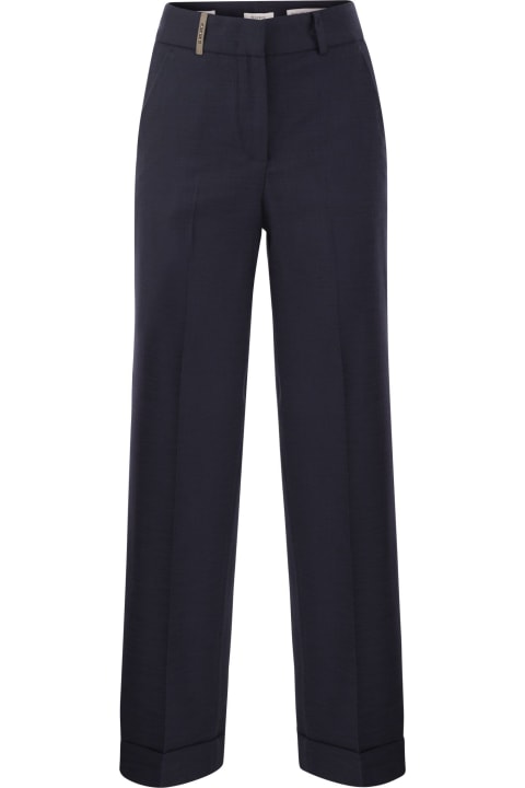 Peserico for Women Peserico Stretch Viscose-blend Canvas Trousers
