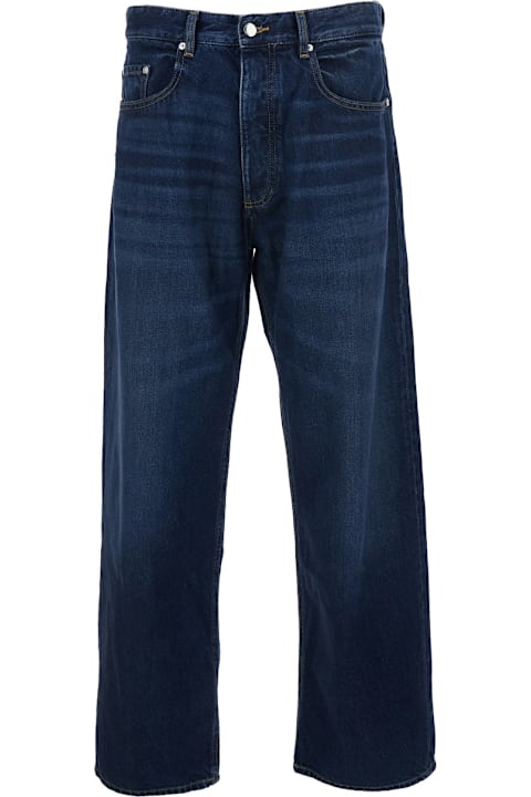 インテリア Icon Denim 'will' Blue 5-pocket Jeans With Logo Patch In Cotton Denim Man