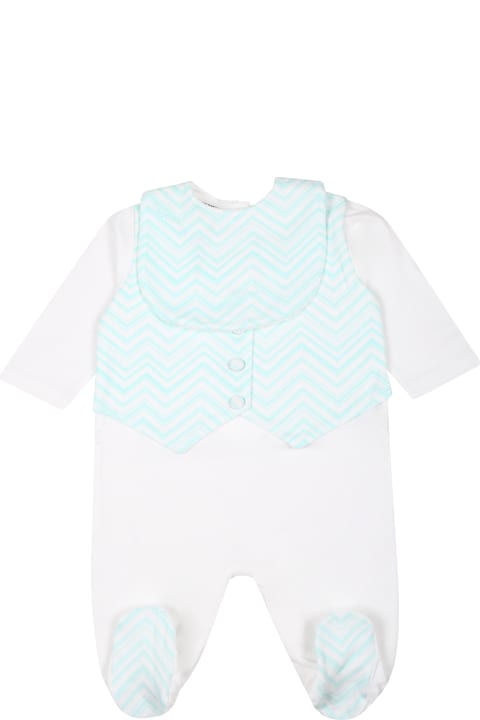Bodysuits & Sets for Baby Boys Missoni White Serfor Baby Boy With Chevron Pattern