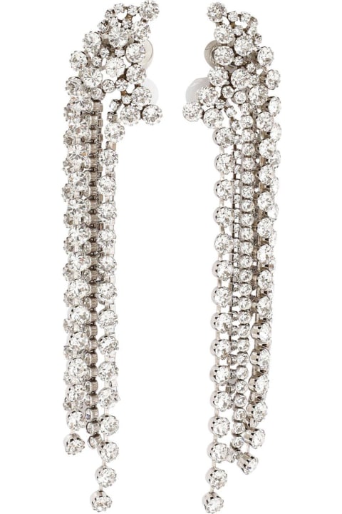 Chain-trimmed Embellished Earrings