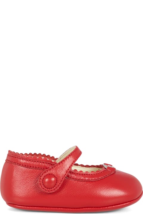 Homeware Gucci Red Ballet Flats For Baby Girl With Gg