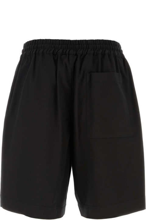 Pants for Men Giorgio Armani Black Stretch Lyocell Blend Bermuda Shorts